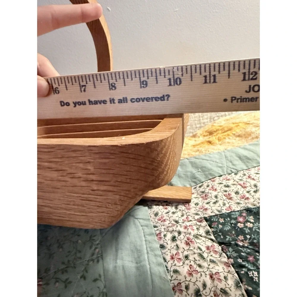 Folding Collapsible Decorative Wooden Fruit Bowl Basket trivet Signed